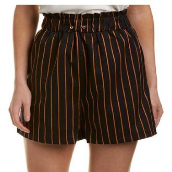 GREY LAB Pants - Grey Lab Navy Blue Pinstripe High Waist Shorts Size Small